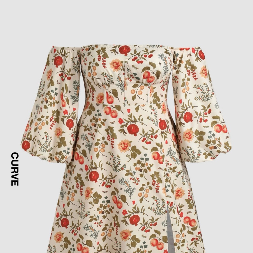 Cider Multicolored Ruffled Off-Shoulder Sundress